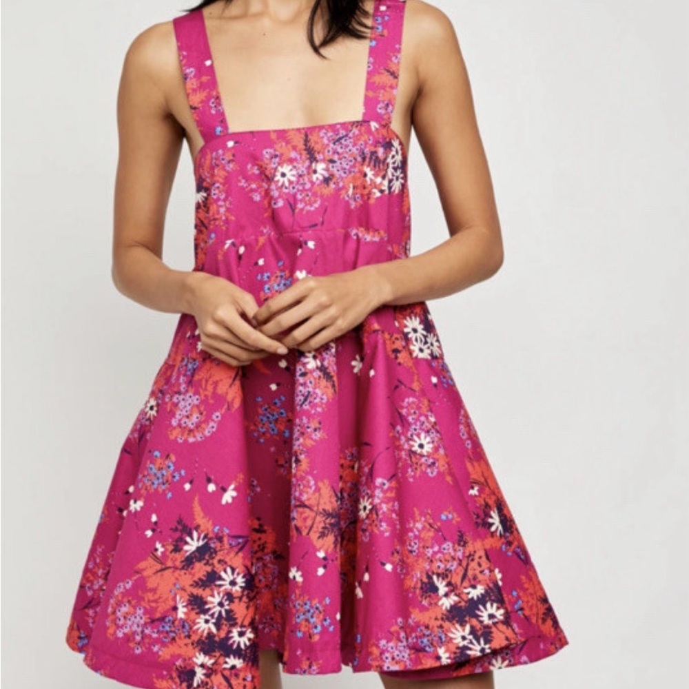 Free People Fuchsia Floral Mini Dress
